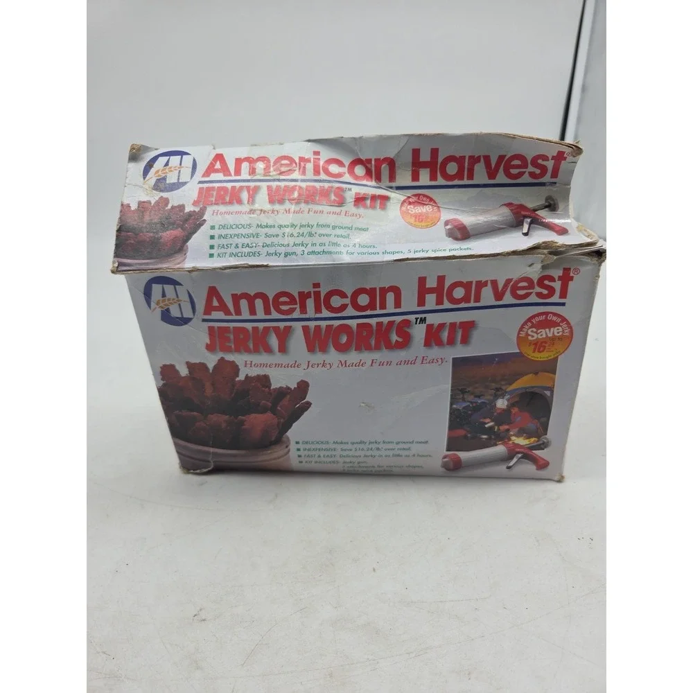 American Harvest Jerky Works Kit Maker 3 Attachments & 3 Spice Packets. VTG 2001